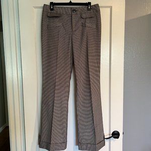Tyler Boe Brown Herringbone Bootcut Pants, Size 10